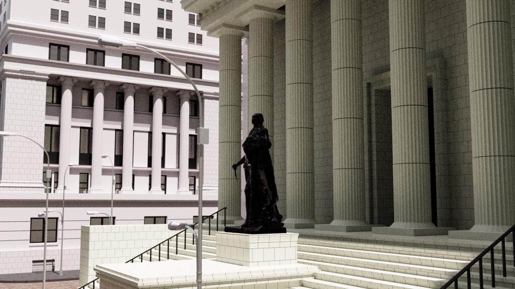 George Washington statue Federal Hall The Exchange by Nicolas Lebrun